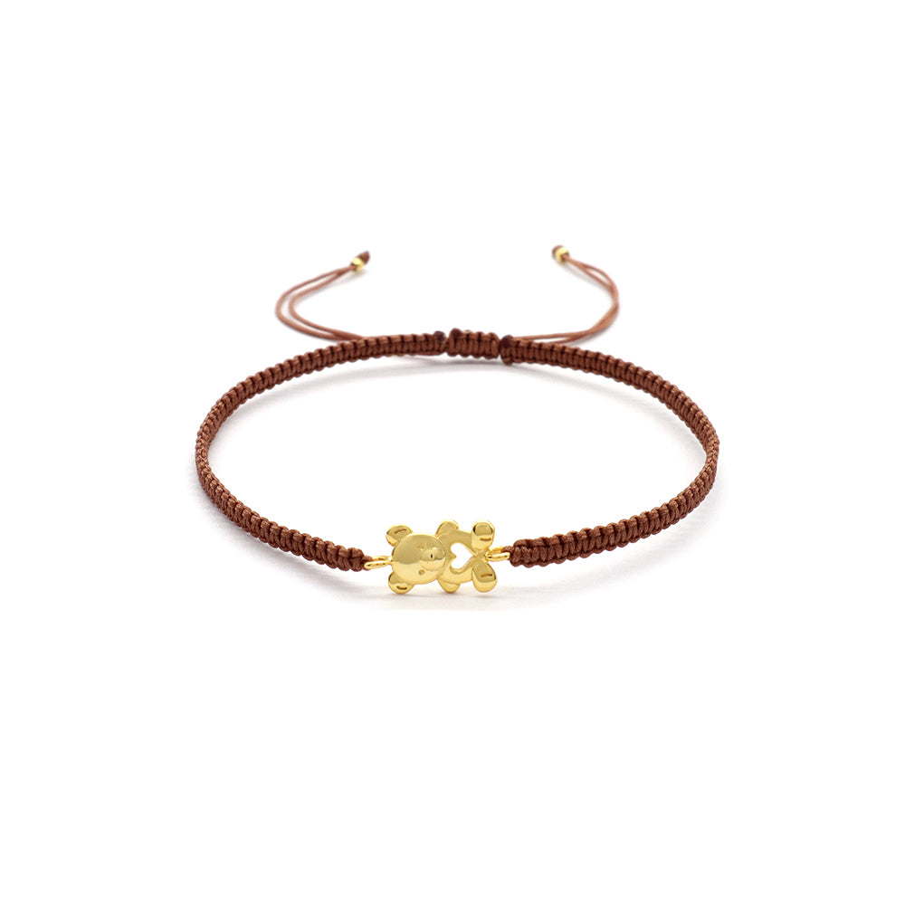 Handmade Customizable 925 Sterling Silver Charm Cotton Thread Weave Bracelet