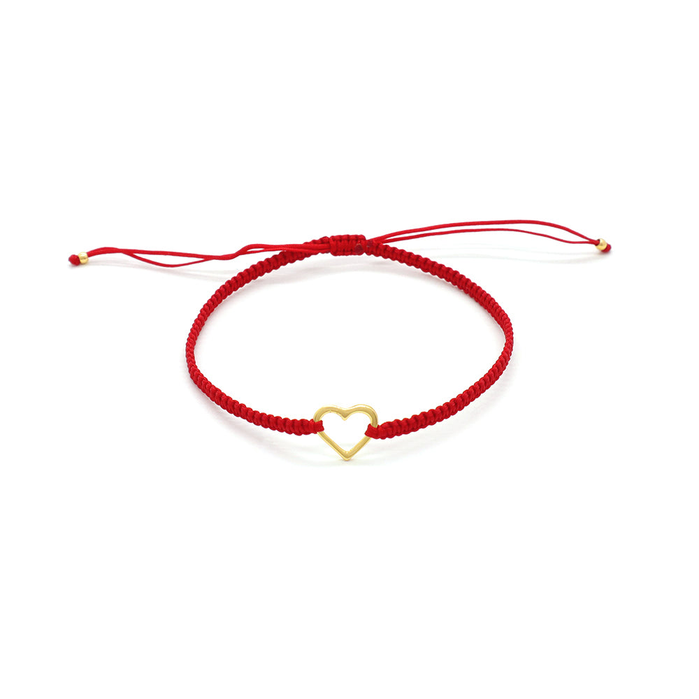 Handmade Customizable 925 Sterling Silver Charm Cotton Thread Weave Bracelet