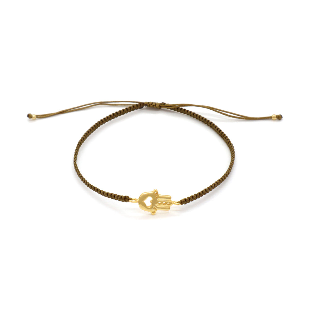 Handmade Customizable 925 Sterling Silver Charm Cotton Thread Weave Bracelet