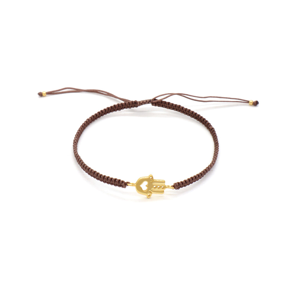 Handmade Customizable 925 Sterling Silver Charm Cotton Thread Weave Bracelet