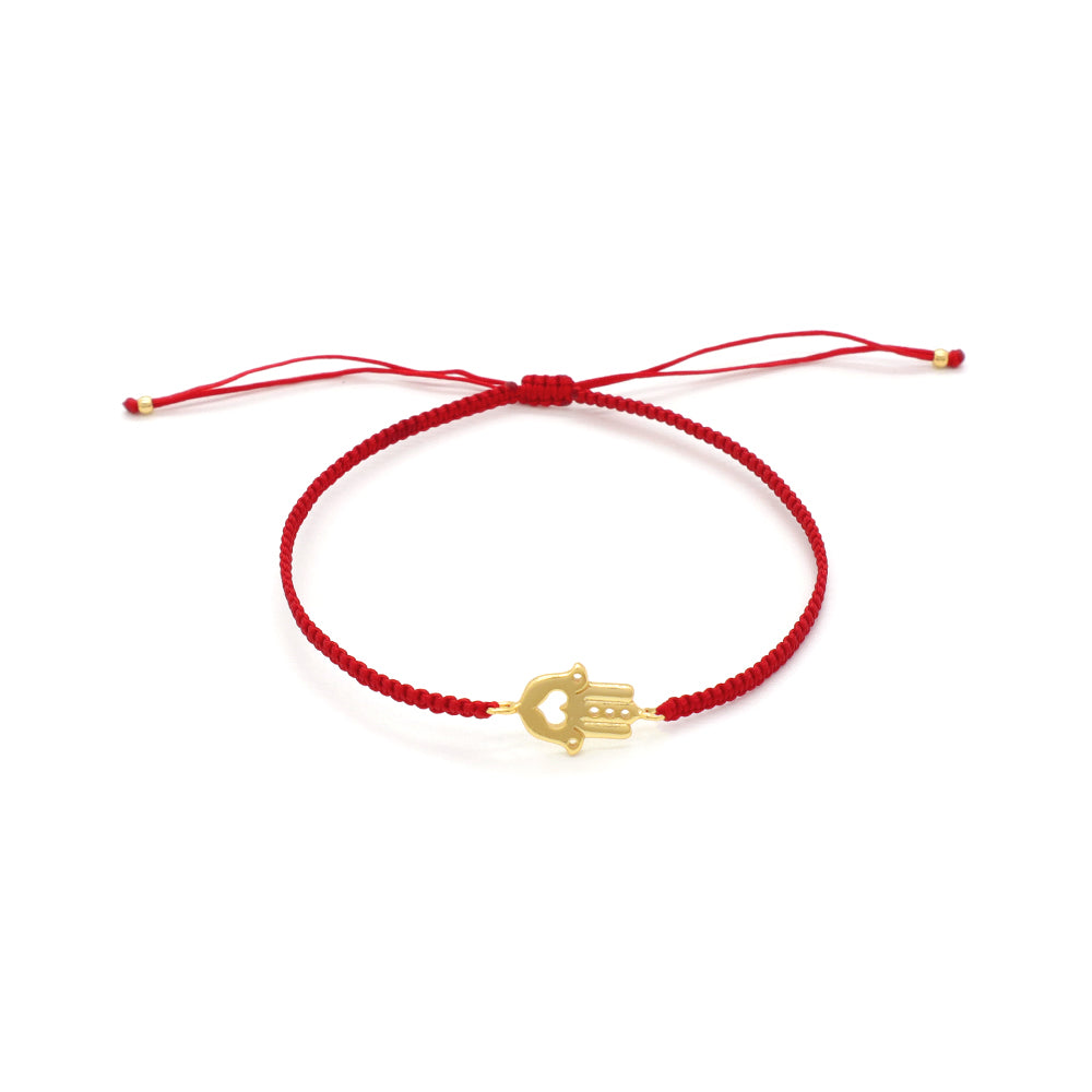 Handmade Customizable 925 Sterling Silver Charm Cotton Thread Weave Bracelet