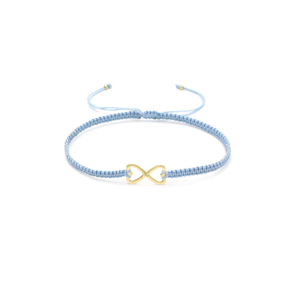 Handmade Customizable 925 Sterling Silver Charm Cotton Thread Weave Bracelet