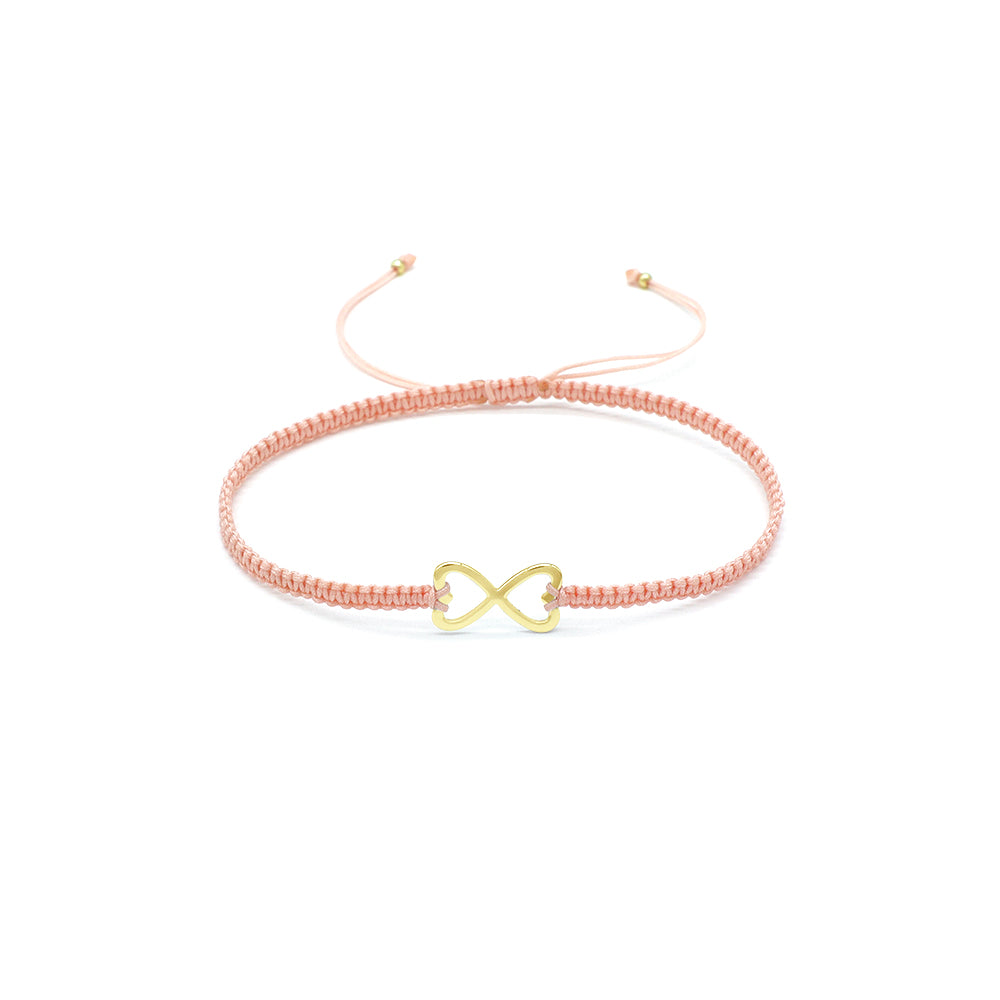 Handmade Customizable 925 Sterling Silver Charm Cotton Thread Weave Bracelet