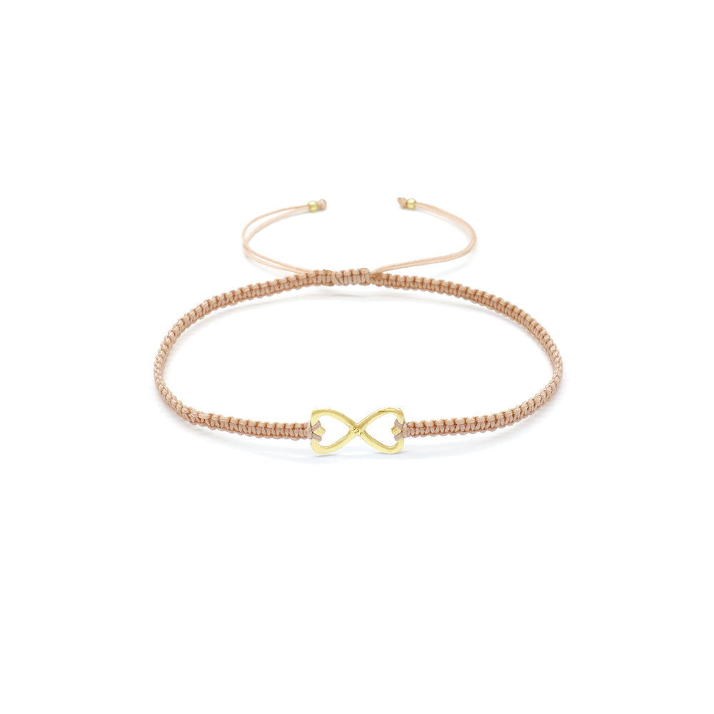 Handmade Customizable 925 Sterling Silver Charm Cotton Thread Weave Bracelet