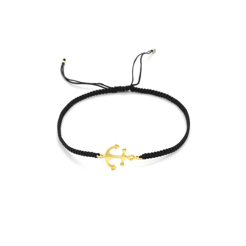 Handmade Customizable 925 Sterling Silver Charm Cotton Thread Weave Bracelet