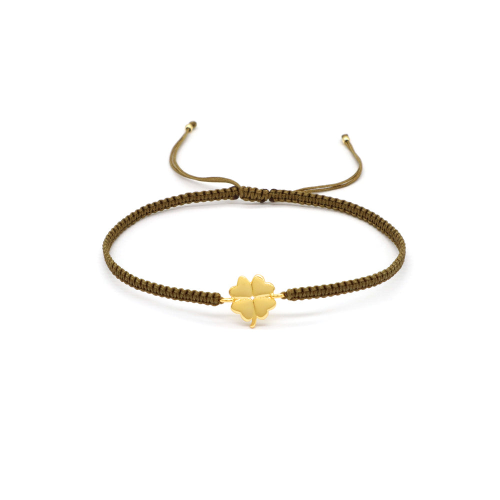 Handmade Customizable 925 Sterling Silver Charm Cotton Thread Weave Bracelet