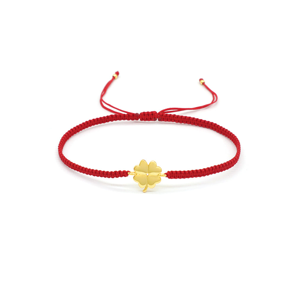 Handmade Customizable 925 Sterling Silver Charm Cotton Thread Weave Bracelet