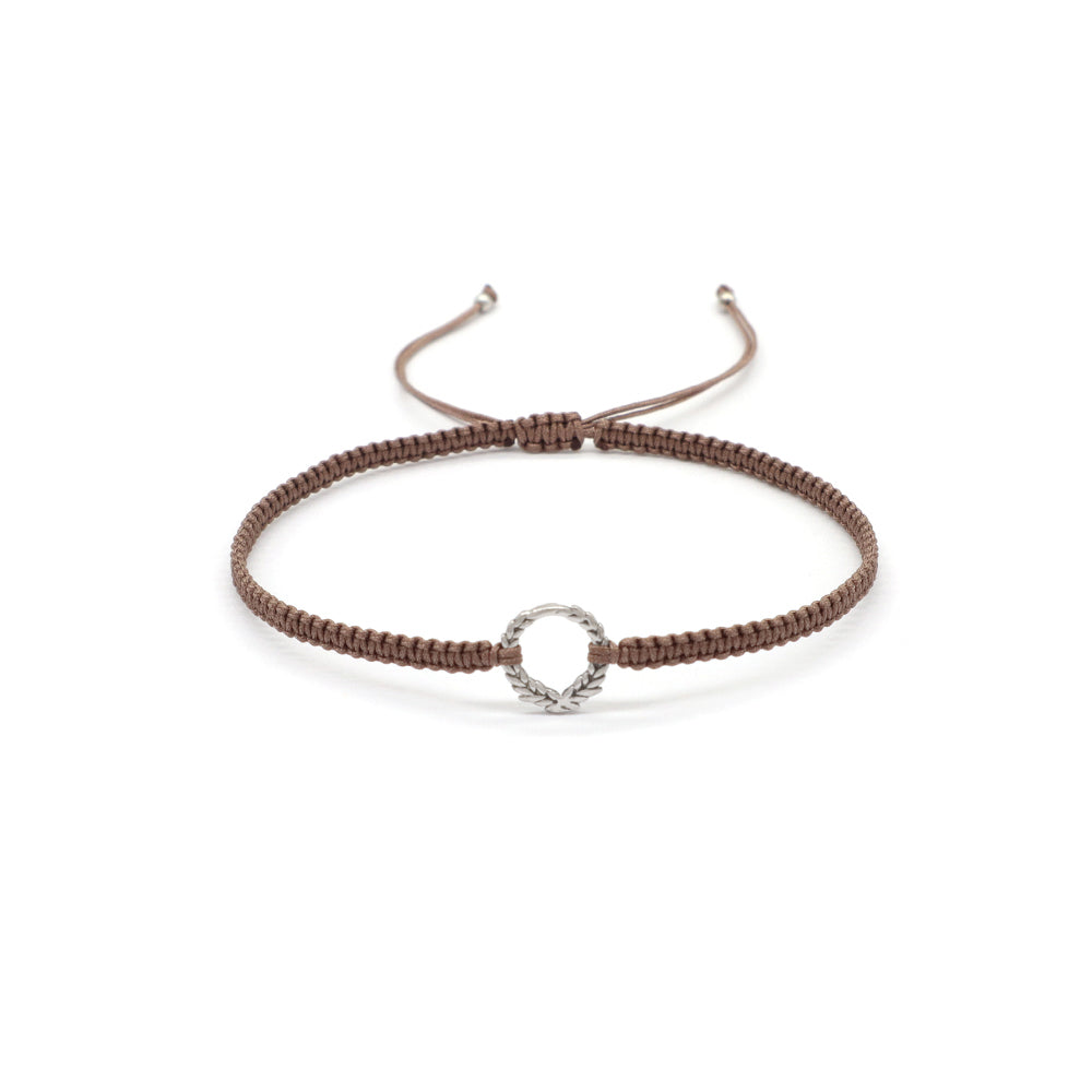 Handmade Customizable 925 Sterling Silver Charm Cotton Thread Weave Bracelet