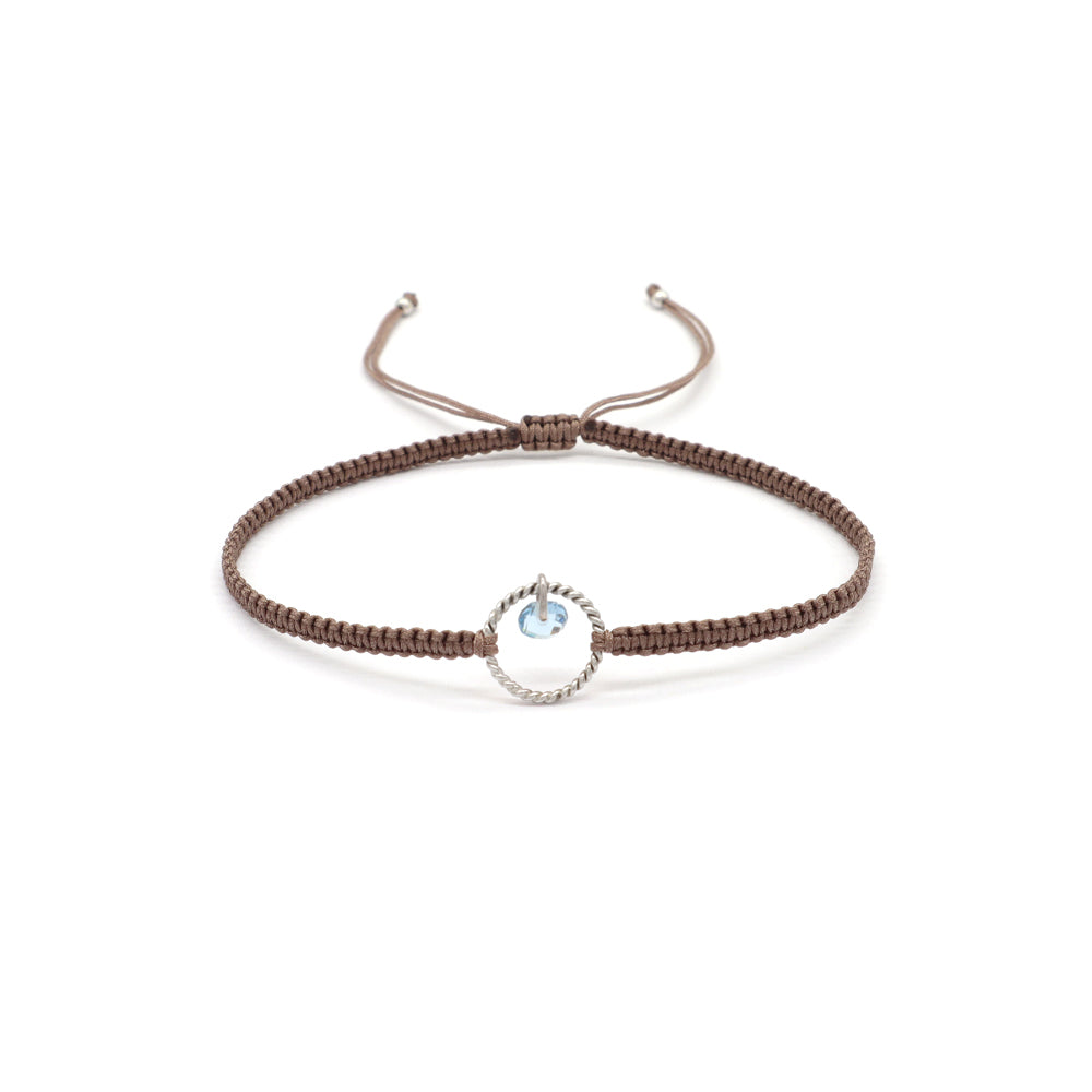 Handmade 925 Sterling Silver CZ Charm Cotton Thread Braided Rope Bracelet