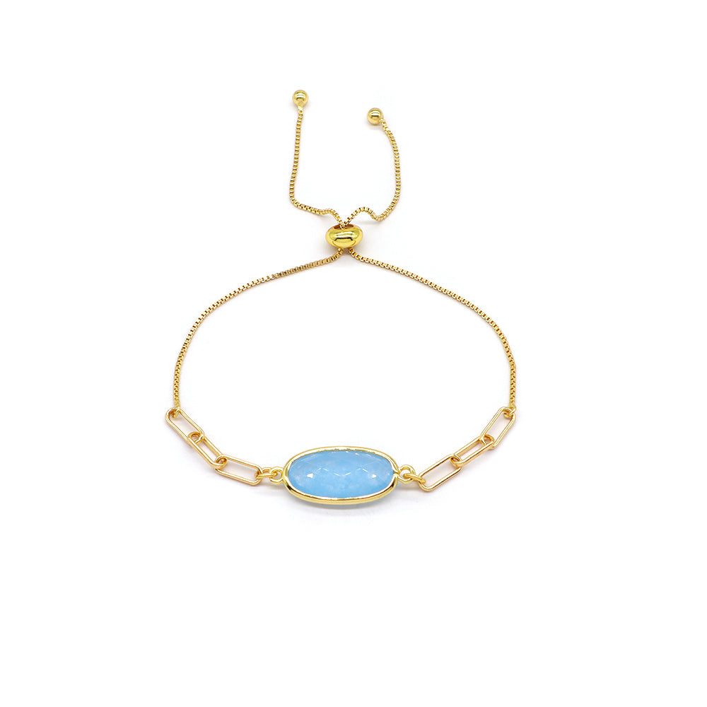 Handmade Customizable Ajustable Natural Stone Charm Bracelet