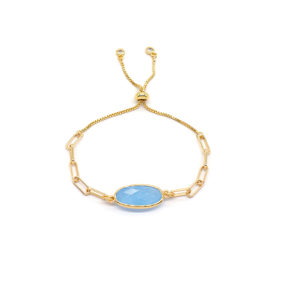 Handmade Customizable Ajustable Natural Stone Charm Bracelet