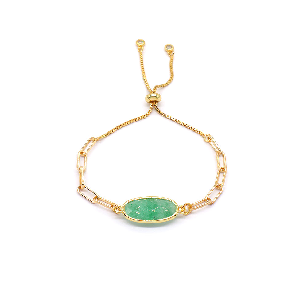 Handmade Customizable Ajustable Natural Stone Charm Bracelet