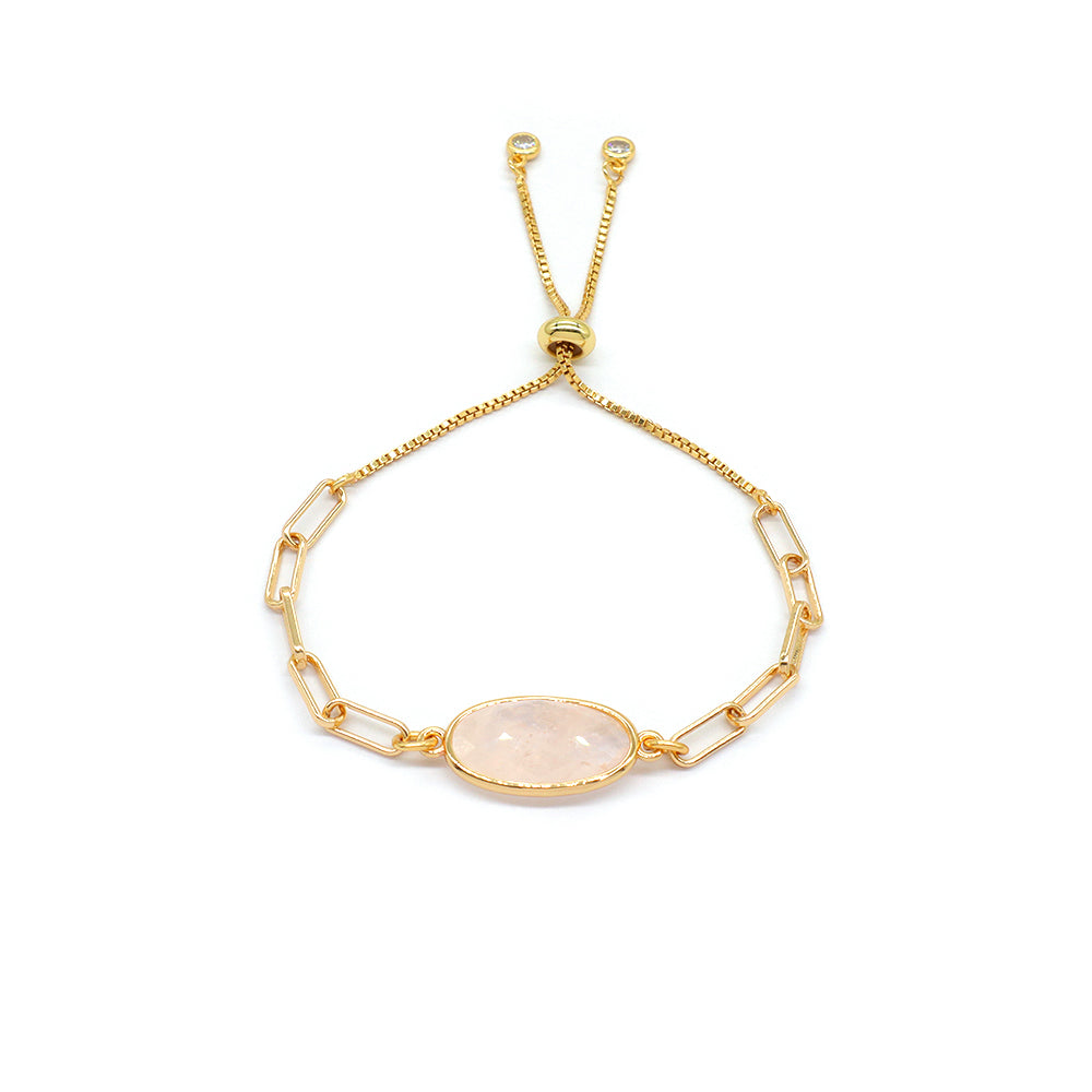 Handmade Customizable Ajustable Natural Stone Charm Bracelet