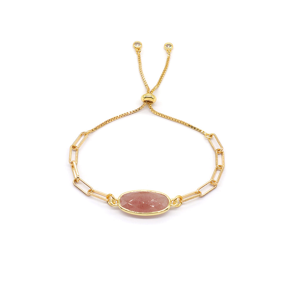 Handmade Customizable Ajustable Natural Stone Charm Bracelet
