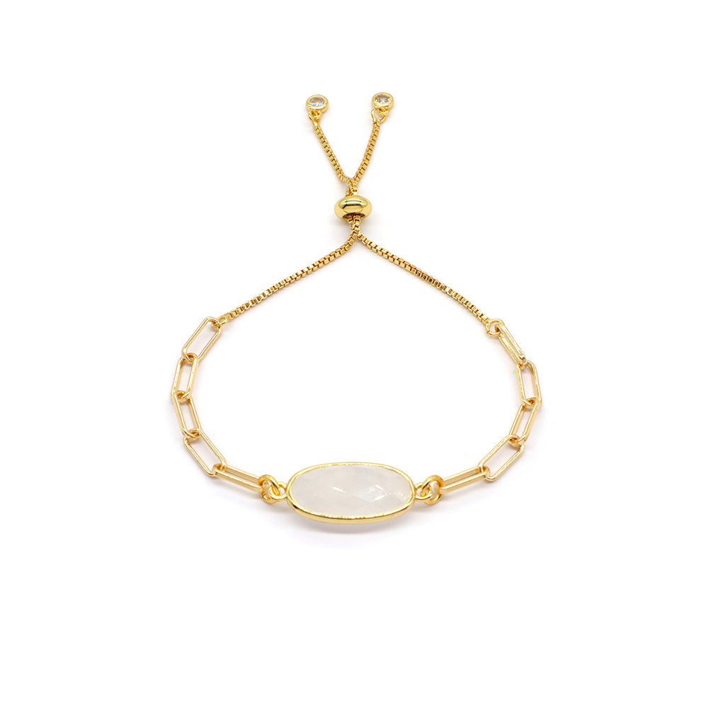 Handmade Customizable Ajustable Natural Stone Charm Bracelet