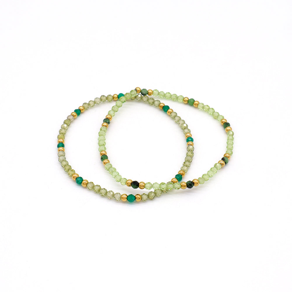 Handmade Customizable Glass Crystal Beads Bracelet With Natural Stone