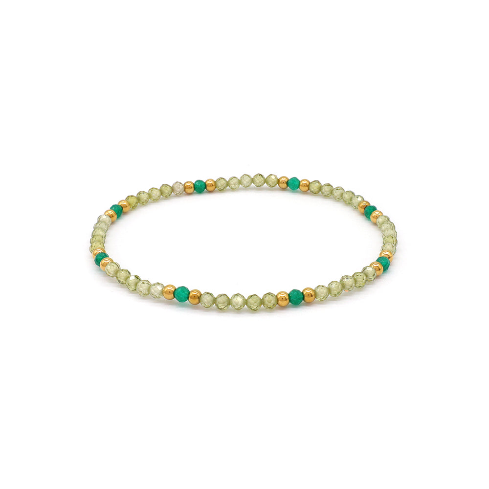 Handmade Customizable Glass Crystal Beads Bracelet With Natural Stone