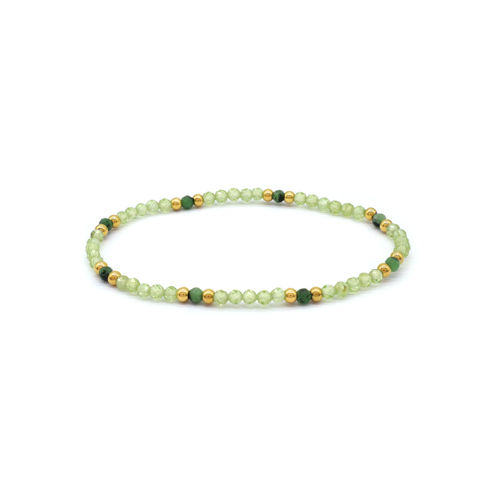 Handmade Customizable Glass Crystal Beads Bracelet With Natural Stone