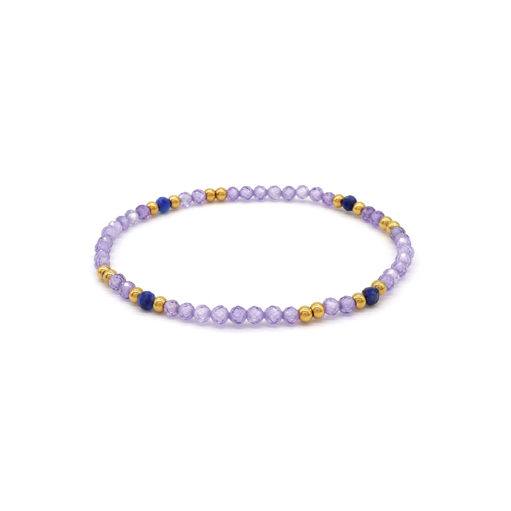 Handmade Customizable Stainless Steel Glass Crystal Beads Bracelet With Natural Stone