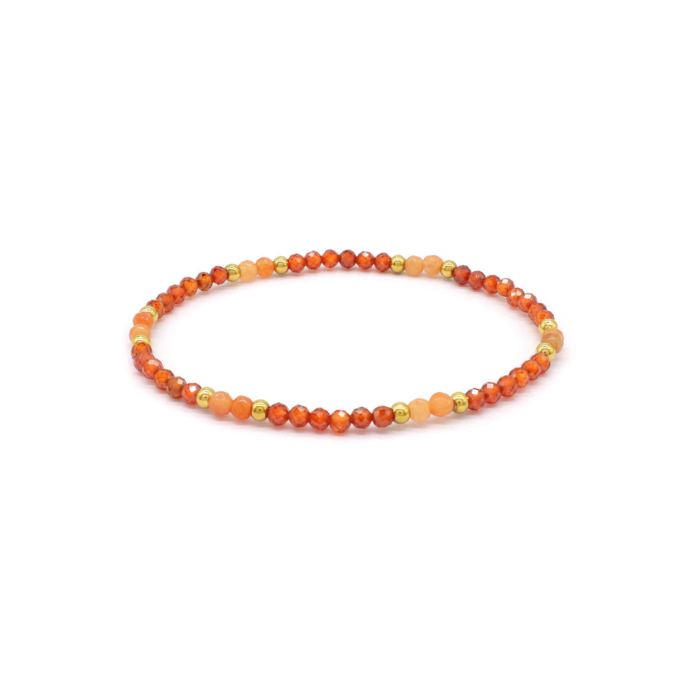 Handmade Customizable Stainless Steel Glass Crystal Beads Bracelet With Natural Stone