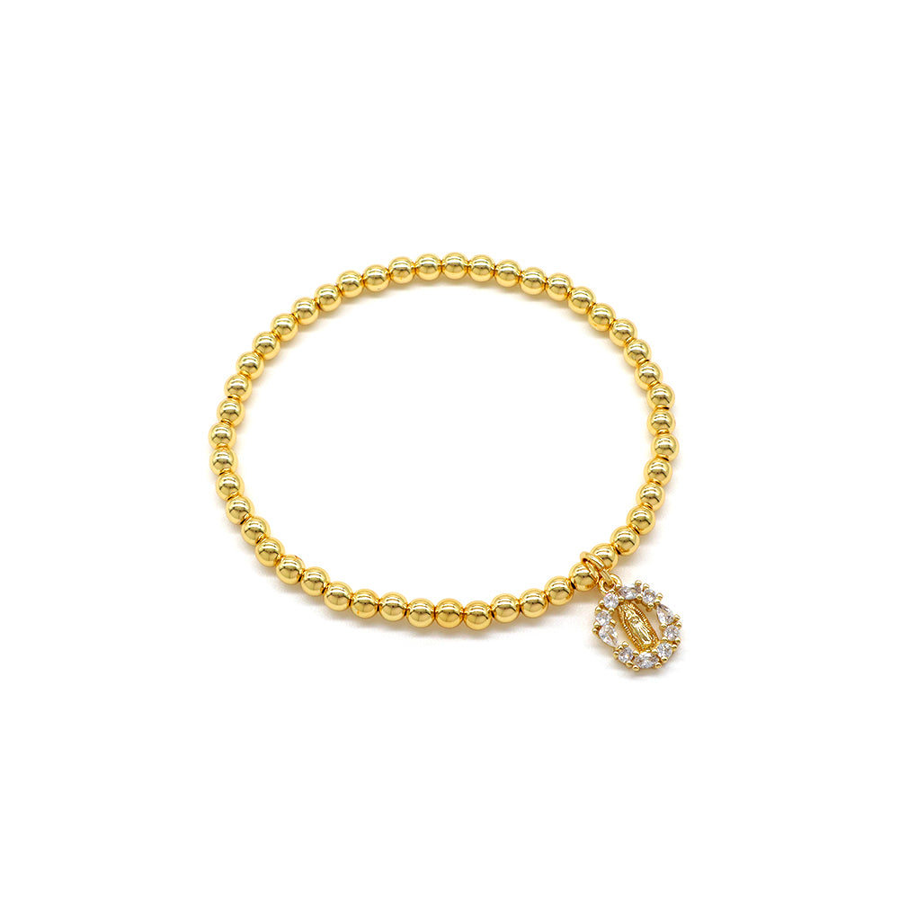 Handmade Customizable Stainless Steel Beads or Brass Beads Bracelet With Brass Charms