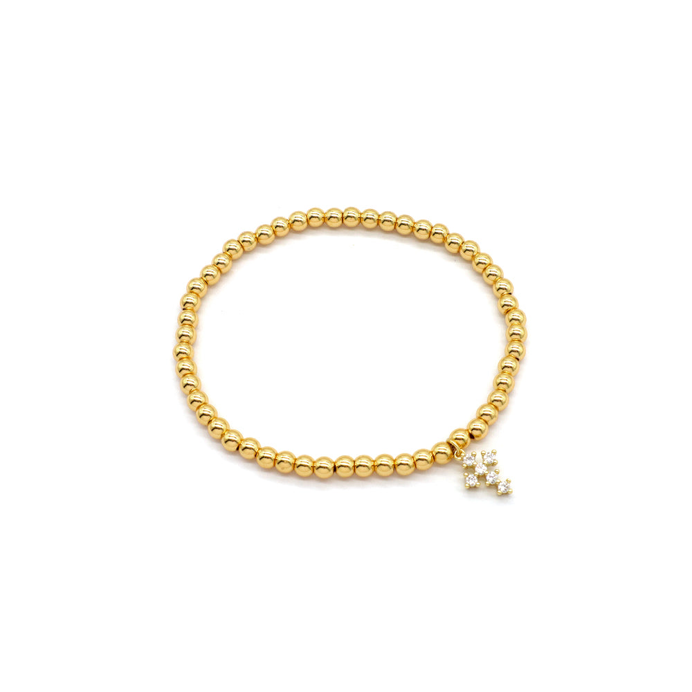 Handmade Customizable Stainless Steel Beads or Brass Beads Bracelet With Brass Charms