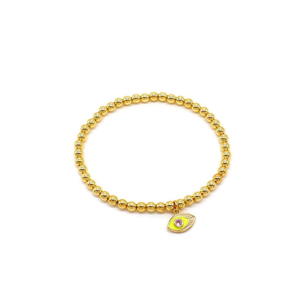 Handmade Customizable Stainless Steel Beads or Brass Beads Bracelet With Brass Charms