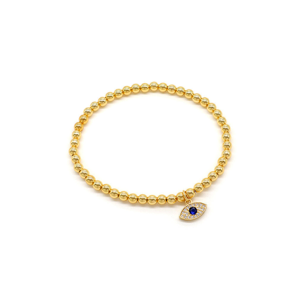 Handmade Customizable Stainless Steel Beads or Brass Beads Bracelet With Brass Charms