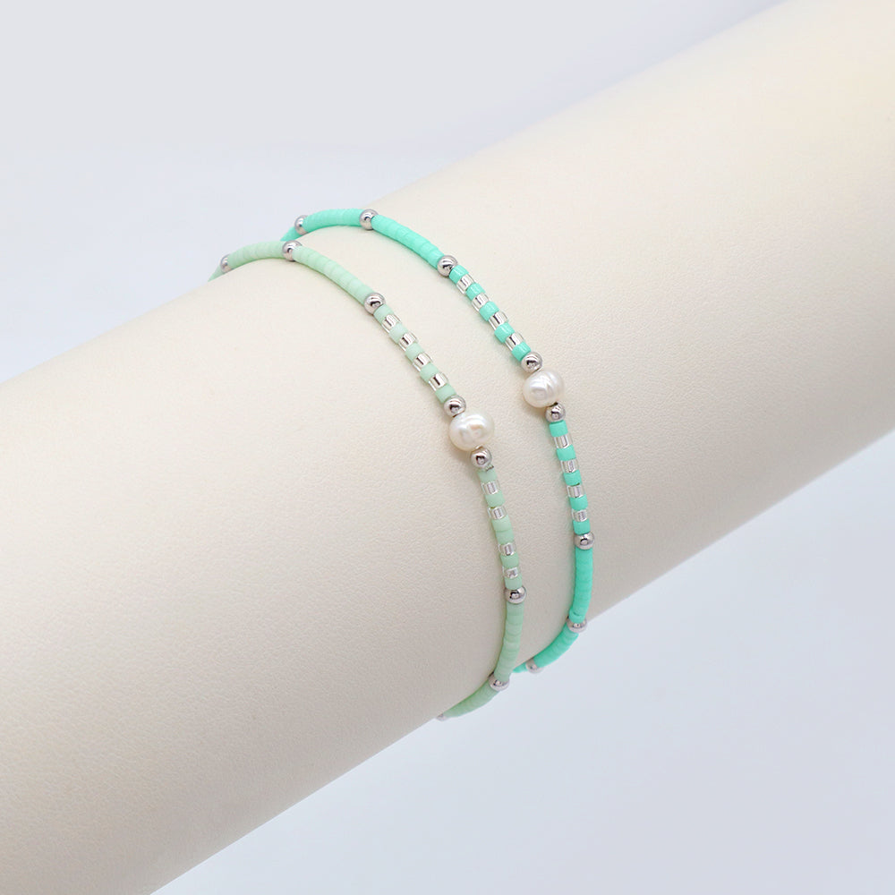 Handmade Customizable MIYUKI Beads Bracelet With Fresh Water Pearl