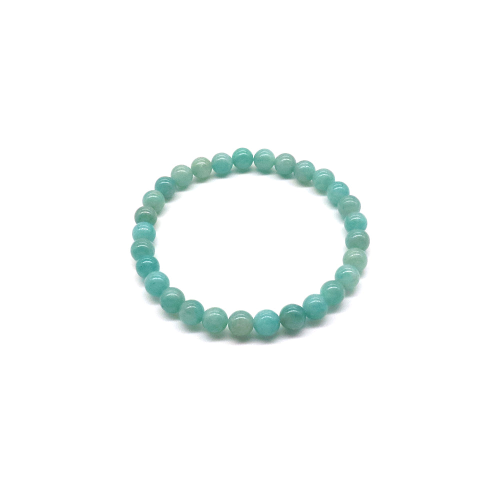 Handmade Customizable 6mm Natural Stone Beads Bracelet