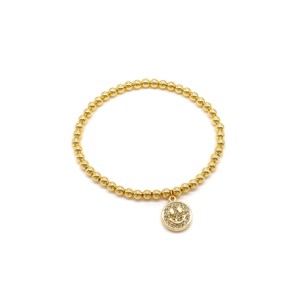 Handmade Customizable Brass Beads Bracelet With Brass Charms