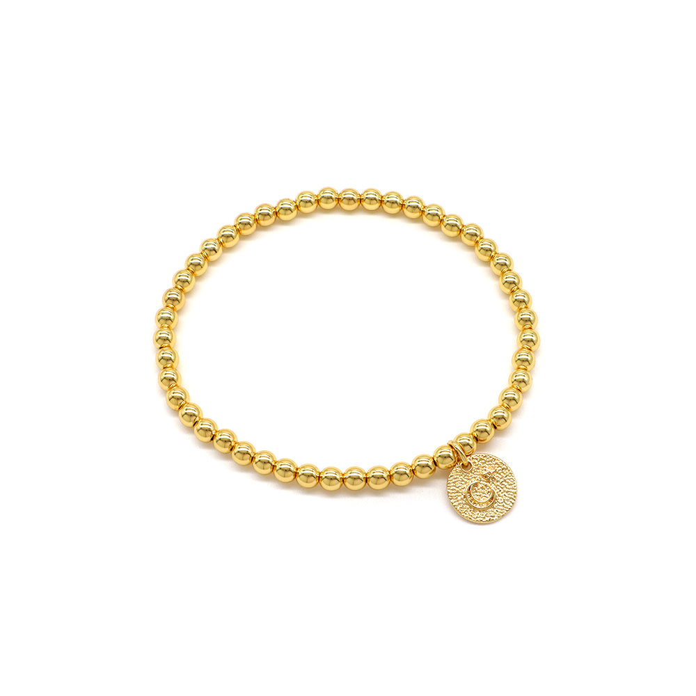 Handmade Customizable Brass Beads Bracelet With Brass Charms