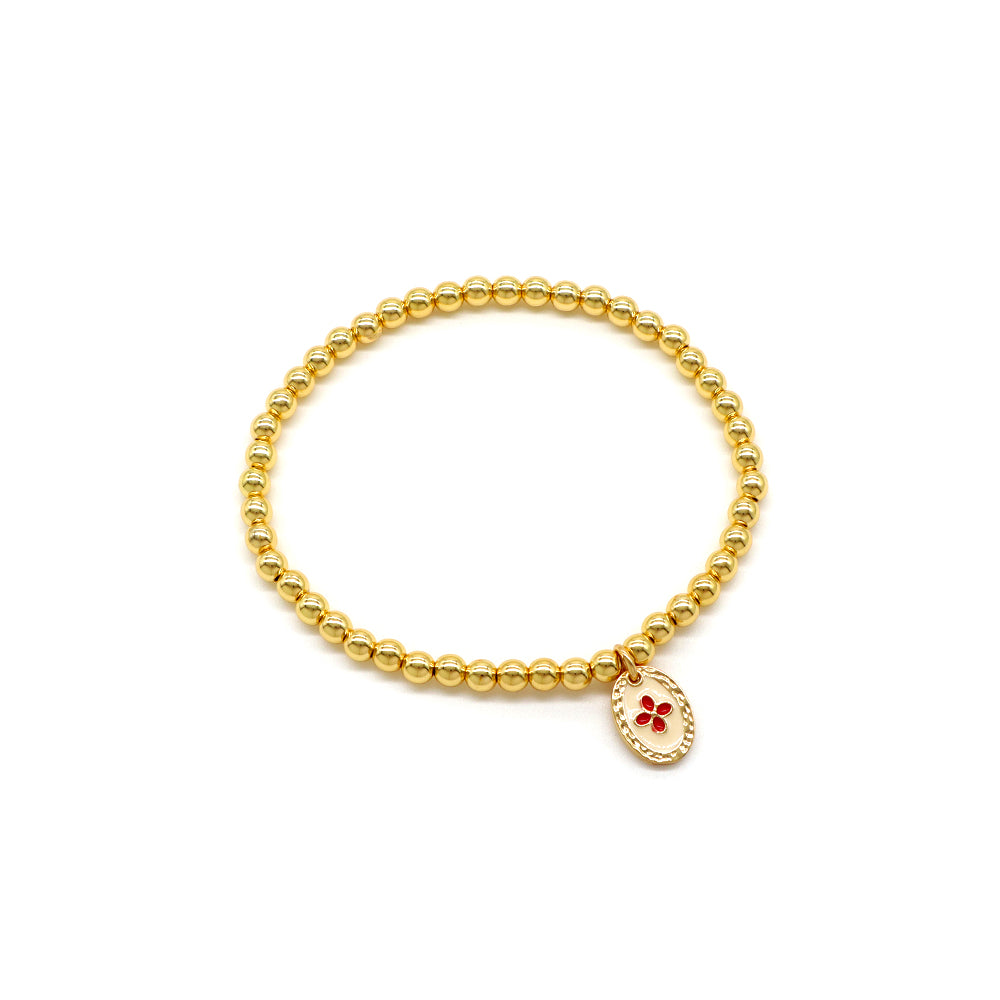 Handmade Customizable Brass Beads Bracelet With Brass Charms