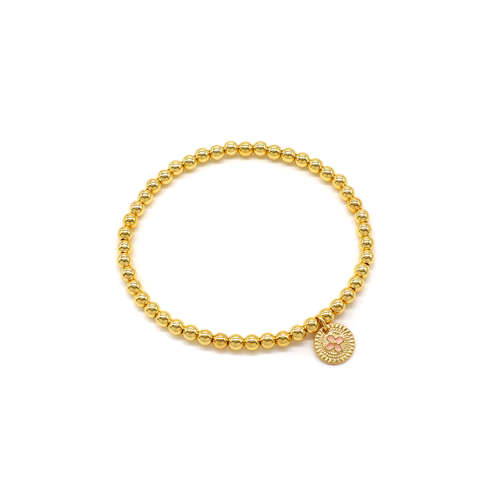 Handmade Customizable Brass Beads Bracelet With Brass Charms
