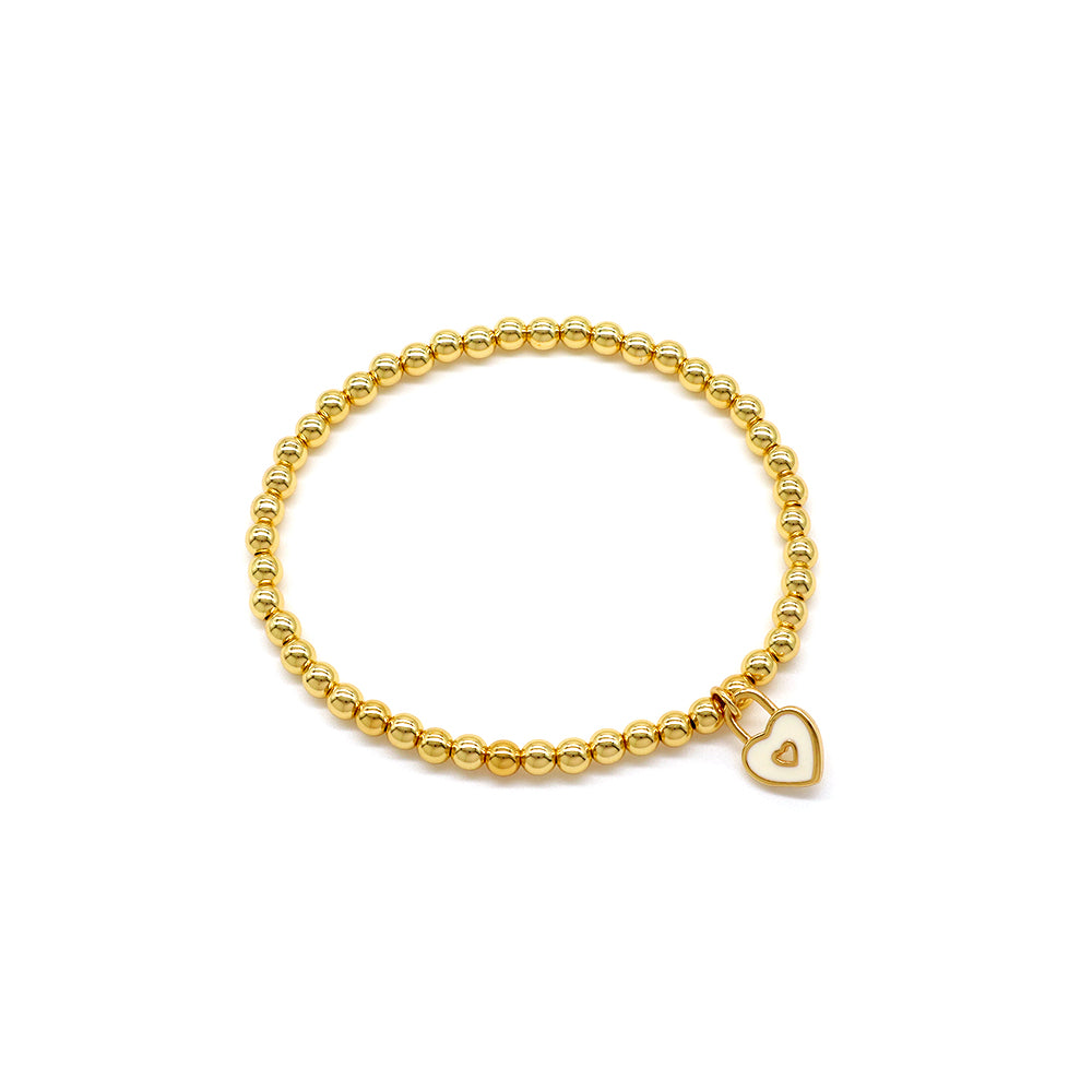 Handmade Customizable Brass Beads Bracelet With Brass Charms