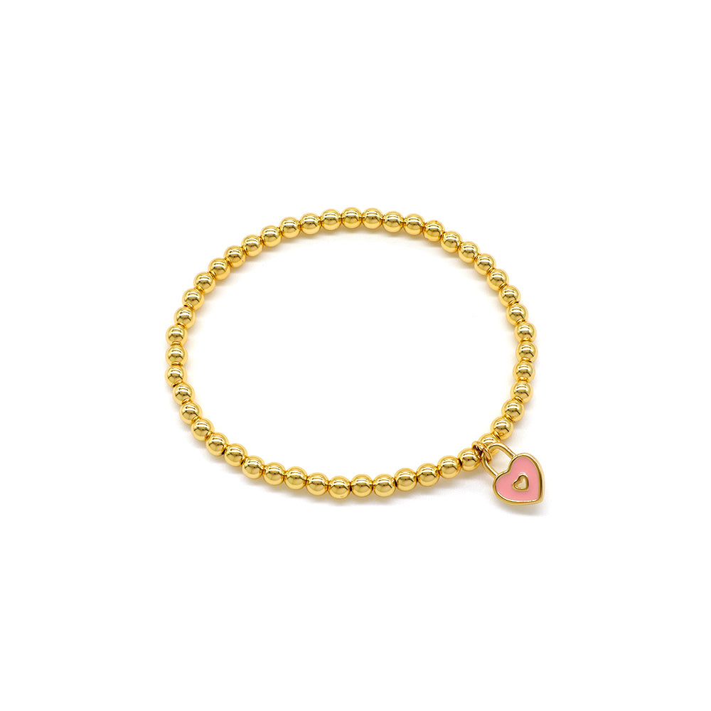 Handmade Customizable Brass Beads Bracelet With Brass Charms