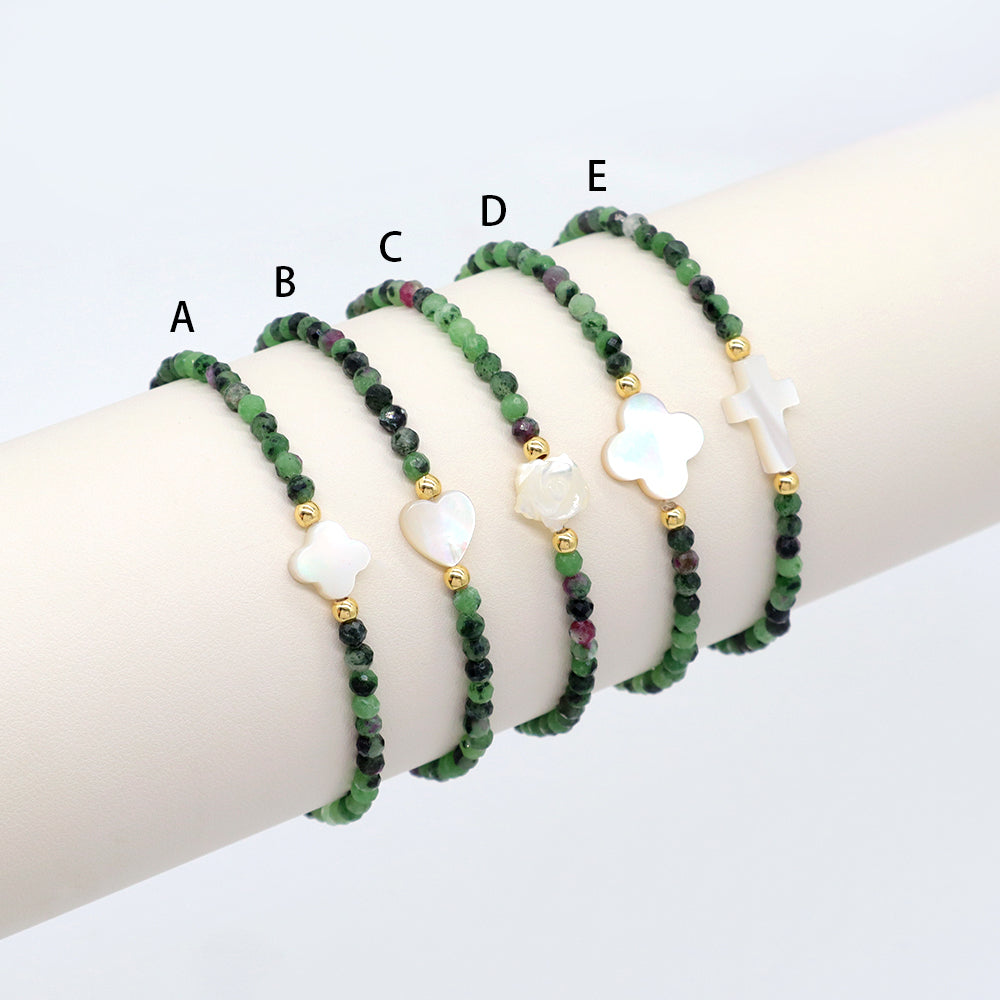 Handmade Customizable Natural Stone With Shell Charm