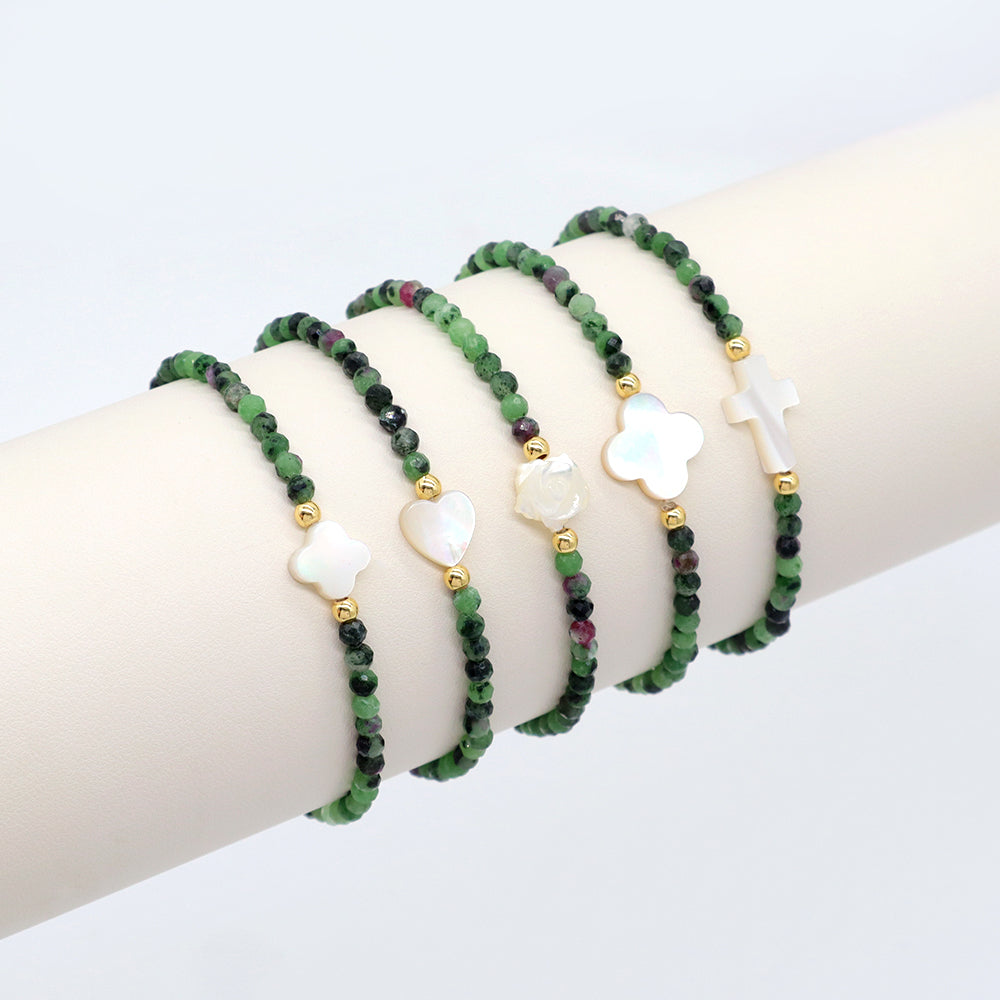 Handmade Customizable Natural Stone With Shell Charm