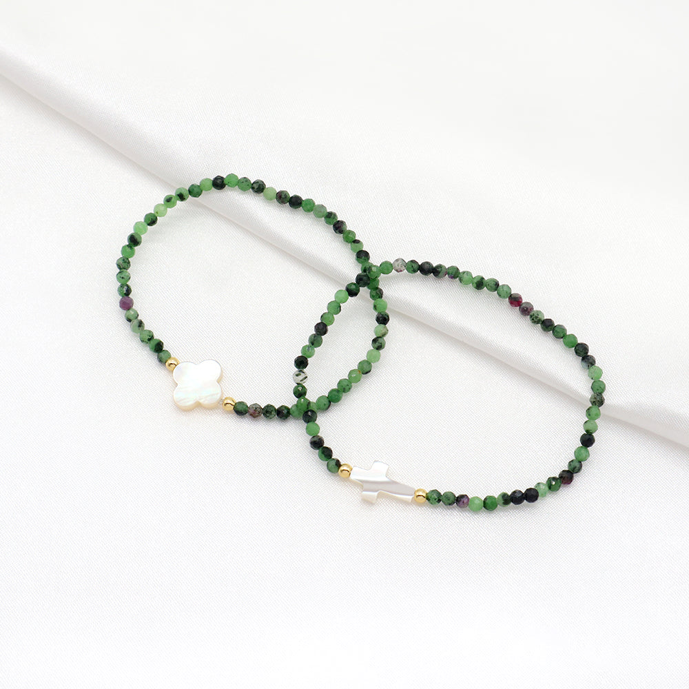 Handmade Customizable Natural Stone With Shell Charm