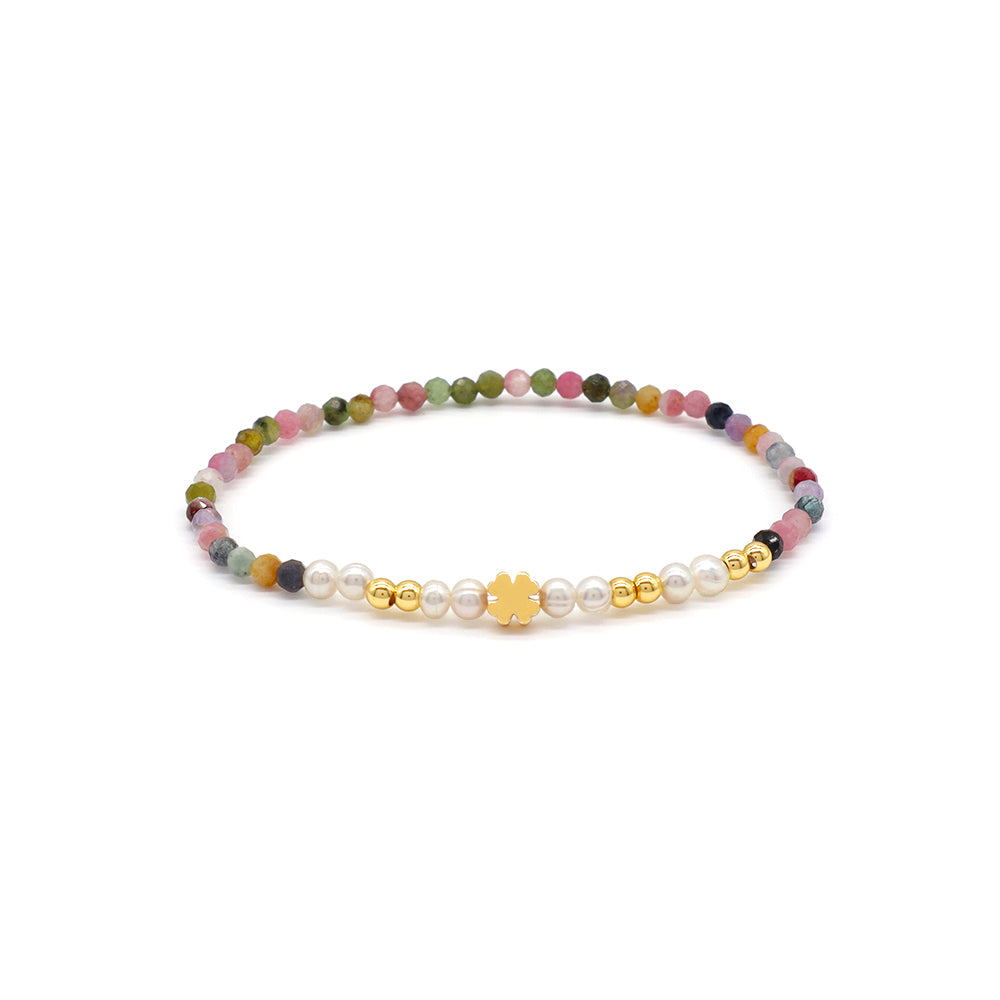 Handmade Customizable Natural Stone Beads Bracelet With Fresh Water Pearl