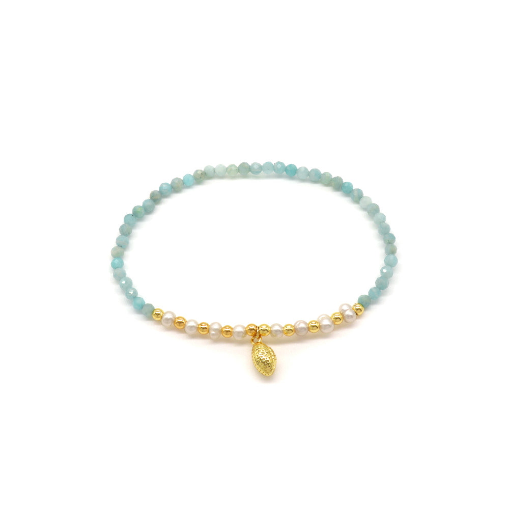 Handmade Customizable Natural Stone Beads Bracelet With Fresh Water Pearl