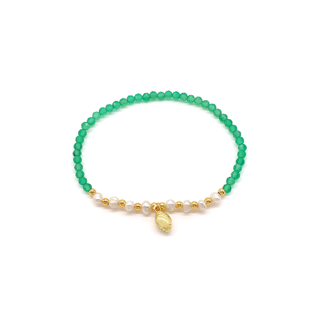 Handmade Customizable Natural Stone Beads Bracelet With Fresh Water Pearl