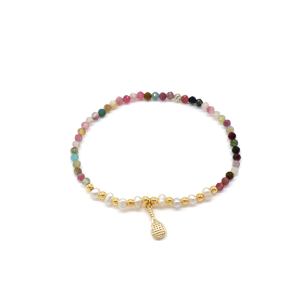 Handmade Customizable Natural Stone Beads Bracelet With Fresh Water Pearl