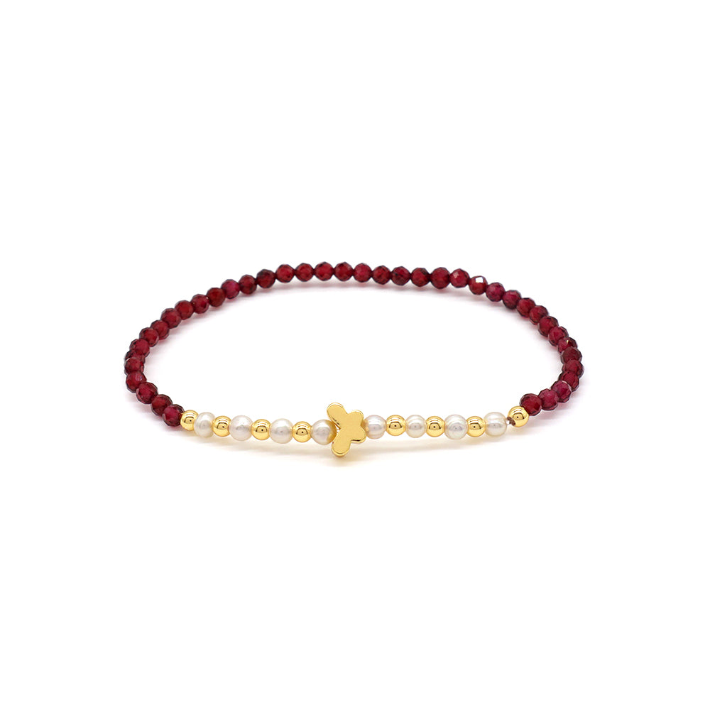 Handmade Customizable Natural Stone Beads Bracelet With Fresh Water Pearl