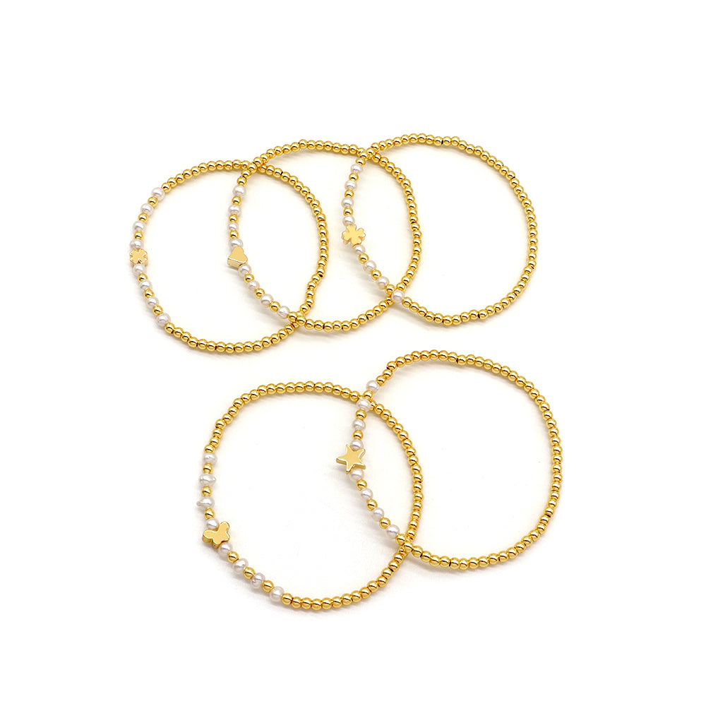 Handmade Customizable Brass Bracelet With Fresh Water Pearl