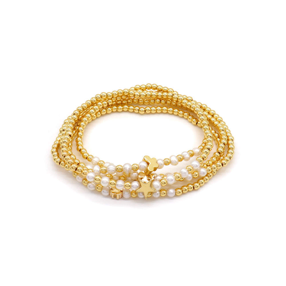 Handmade Customizable Brass Bracelet With Fresh Water Pearl