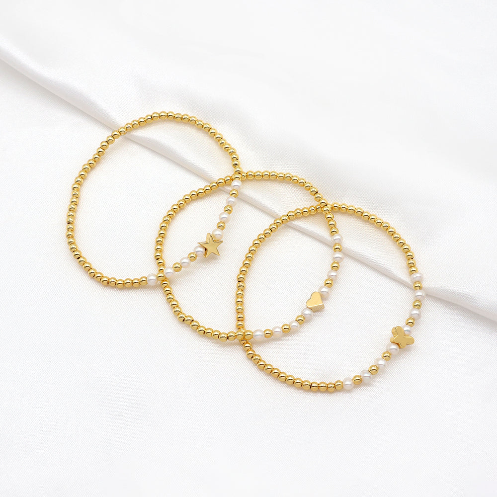 Handmade Customizable Brass Bracelet With Fresh Water Pearl