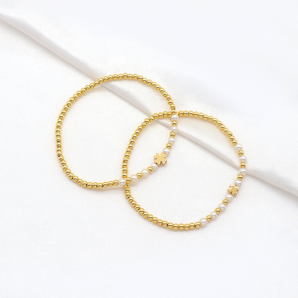 Handmade Customizable Brass Bracelet With Fresh Water Pearl