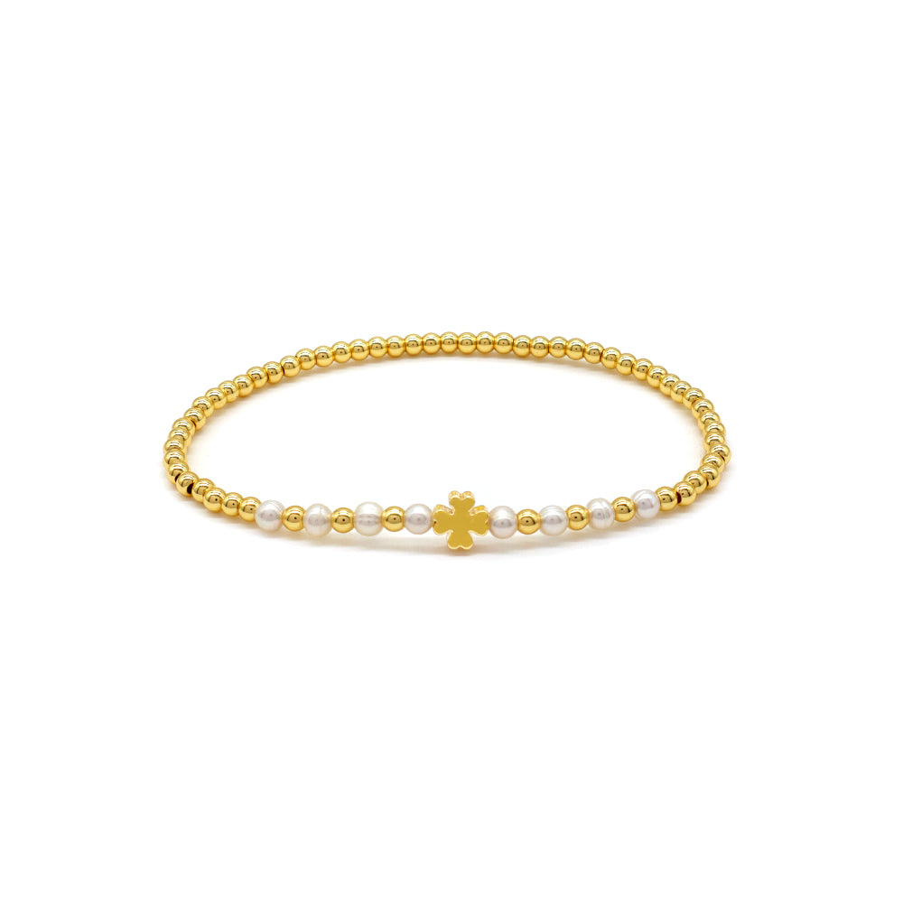 Handmade Customizable Brass Bracelet With Fresh Water Pearl