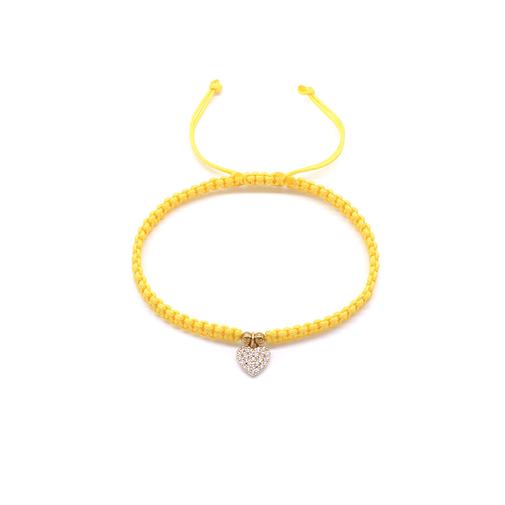 Handmade Customizable Brass Charm Bracelet With Cotton Wire